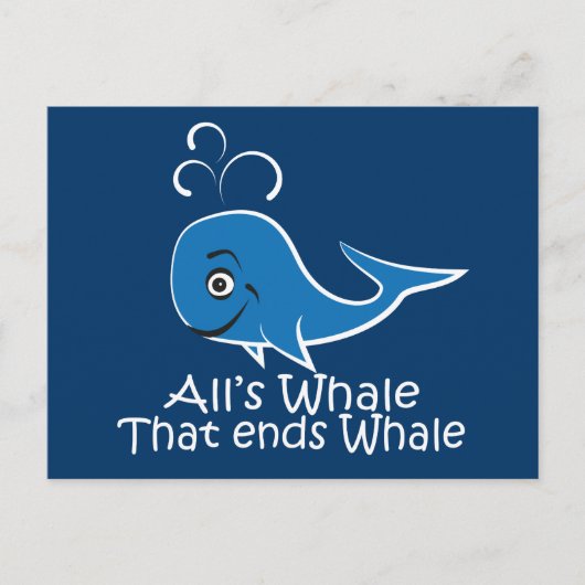 Postale Tout Baleine qui finit bien - Carte drôle (Devant)