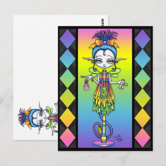 Postale Trolly Pixie Stick Sideshow Freak Troll Carte post (Devant / Derrière)