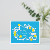 Postale Trop de Pilates Carte postale, bleu (Debout devant)