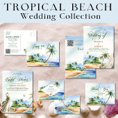 Postale Tropical Beach Wedding Enregistrer La Date Carte P