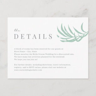 Postale Tropical Palm Mariage Détails Carte de boîtier