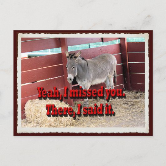 Postale Tu m'as manqué, carte postale. (Devant)