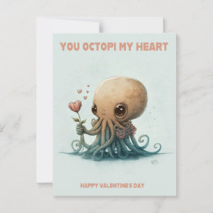 Postale Tu Octopi mon coeur, carte Valentine