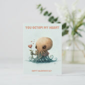 Postale Tu Octopi mon coeur, carte Valentine (Debout devant)