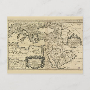 Postale Turquie, carte de l'Empire ottoman (1680)