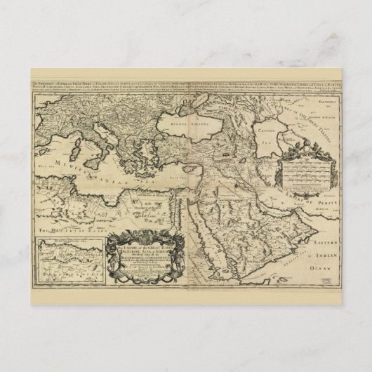 Postale Turquie, carte de l'Empire ottoman (1680) (Devant)