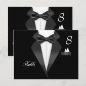 Postale Tuxedo Black Table Numéro de siège Place Carte (Devant / Derrière)