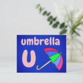 Postale u - carte flash parapluie (Debout devant)