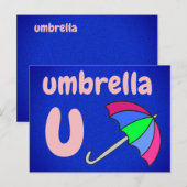 Postale u - carte flash parapluie (Devant / Derrière)