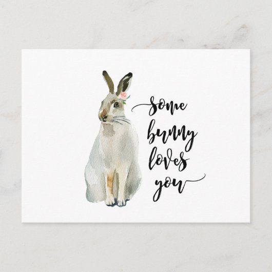 Postale un lapin vous aime carte pour notes de carte posta (Devant)