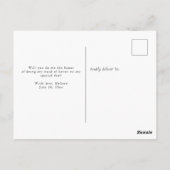 Postale un script simple vous serez ma carte d'honneur (Dos)