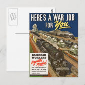 Postale Un Travail De Guerre Pour Vous Carte Postale. (Devant / Derrière)