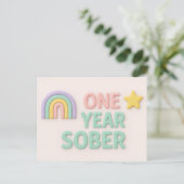 Postale Une année Sober sobriété anniversaire carte d'anni (Debout devant)