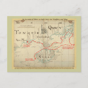 Postale Une authentique carte pirate de 1690 (avec ornemen