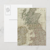 Postale Une carte complète des îles britanniques (Devant / Derrière)