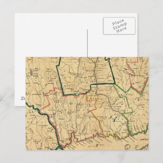 Postale Une carte correcte du Connecticut (Devant / Derrière)