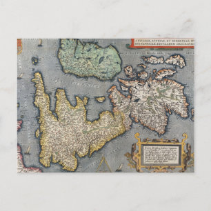 Postale Une carte de la Grande-Bretagne   1587
