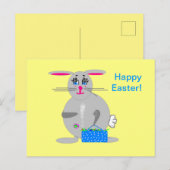 Postale Une carte de Pâques de lapin (Devant / Derrière)