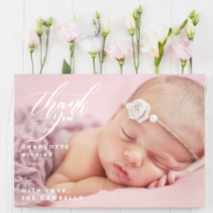 Postale Une carte de remerciement de baby shower avec une