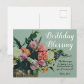 Postale Une carte de vœu d'anniversaire Psaume 20:4 (Devant / Derrière)