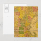 Postale Une carte des états de la Nouvelle Angleterre (Devant / Derrière)
