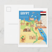 Postale Une carte dessin animé de l'Égypte (Devant / Derrière)