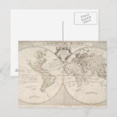 Postale Une carte du monde (Devant / Derrière)