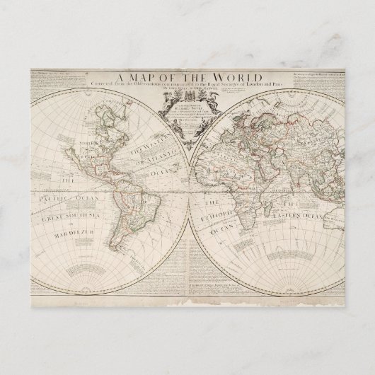 Postale Une carte du monde (Devant)