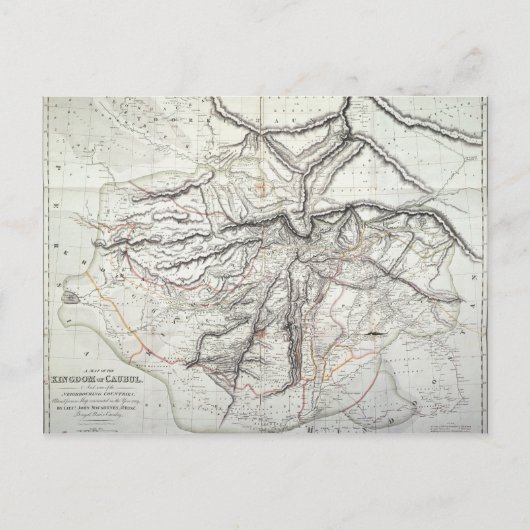 Postale Une carte du Royaume de Kaboul (Devant)