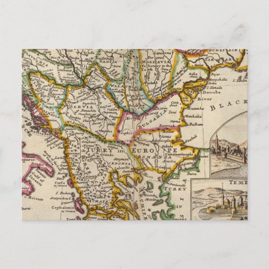 Postale Une carte générale de la Turquie en Europe (Devant)