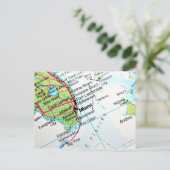 Postale Une carte montrant la ville américaine de Miami (Debout devant)