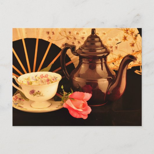 Postale Une Carte Post Time Tea démodée (Devant)