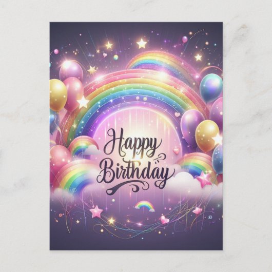 Postale Une carte vibrante de fête d'anniversaire (Devant)