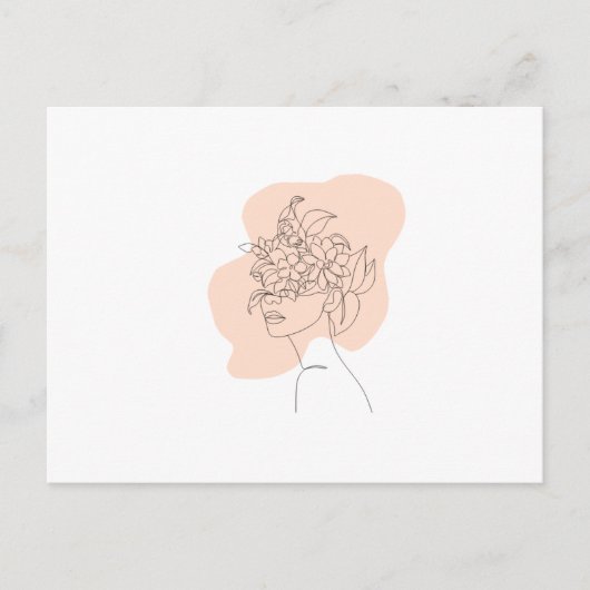 Postale Une jolie dame d'inspiration bohème sur une carte  (Devant)