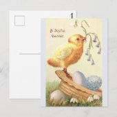 Postale Une Pâques Joyeuse ... Carte Pâques vintage (Devant / Derrière)