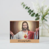 Postale Une Petite Prière Pour Vous Carte Memento Fermée E (Debout devant)