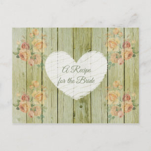 Postale Une recette pour la carte de recette de mariage de