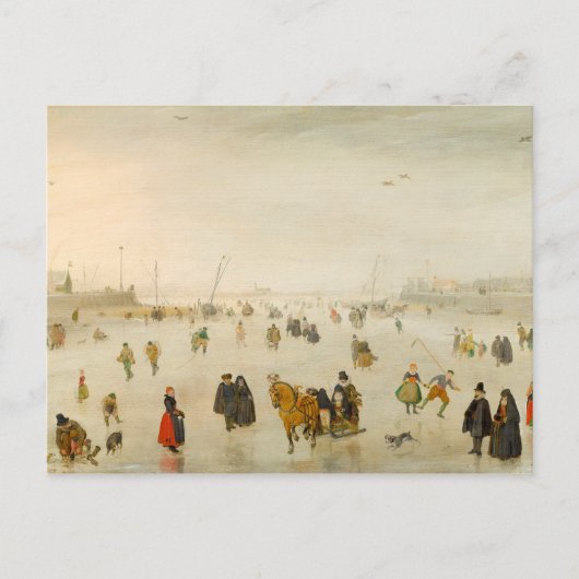Postale Une scène sur la glace par Hendrick Avercamp Carte (Devant)