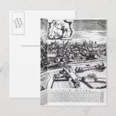 Postale Une section d'une carte de Milan, 1640 (Devant / Derrière)
