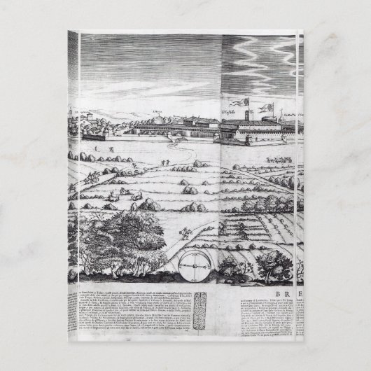 Postale Une section d'une carte de Milan, 1640 (Devant)
