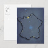 Postale Une simple carte bleue montrant la forme du contou (Devant / Derrière)