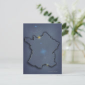 Postale Une simple carte bleue montrant la forme du contou (Debout devant)