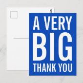 Postale Une très grande carte bleue Merci (Devant / Derrière)