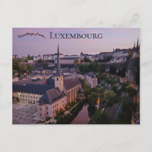 Postale Une vue de la ville de Luxembourg sur une carte po
