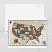 Postale USA - Carte Vintage (Devant / Derrière)