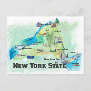 Postale USA New York State Travel Carte