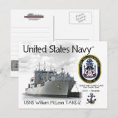 Postale USNS WILLIAM MCLEAN T-AKE-12 CARGO SHIP - Carte po (Devant / Derrière)