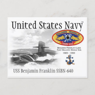 Postale USS BENJAMIN FRANKLIN SSBN-640 SUB. - Carte postal