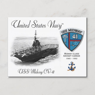 Postale USS MIDWAY CV-41 TRANSPORTEUR D'AÉRONEF - Carte po