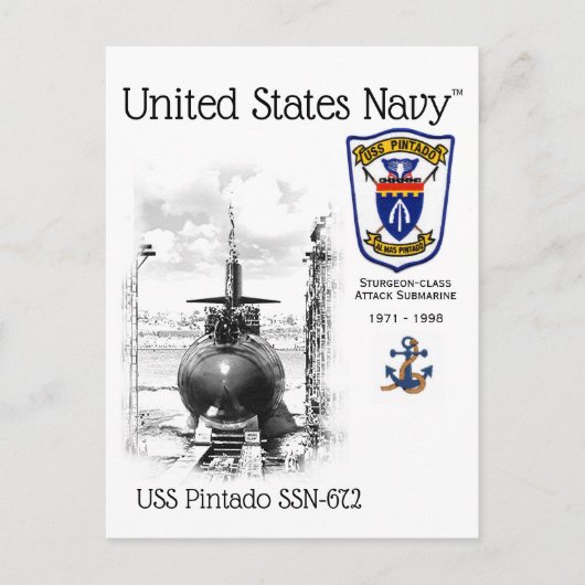 POSTALE USS PINTADO SSN-672 ATTACK SUBMARINE - CARTE POSTA (Devant)